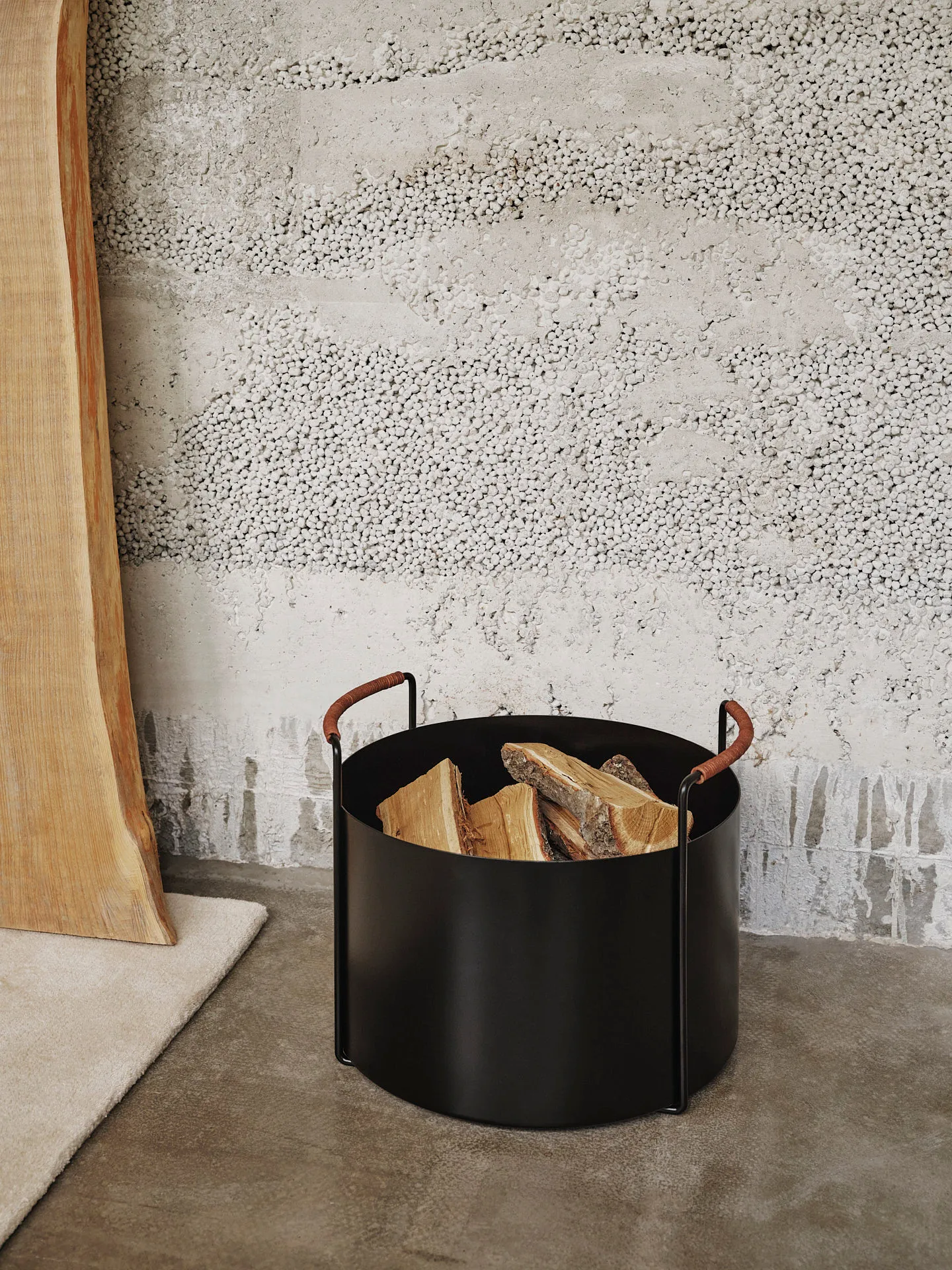 Port Feuerholzkorb, 42x40x32,4 cm, Black Ferm Living