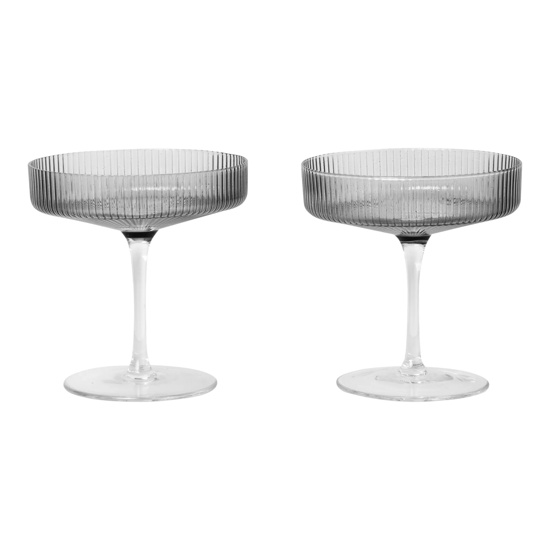 Ripple Champagnerglas 2er Pack, Smoked grey Ferm Living