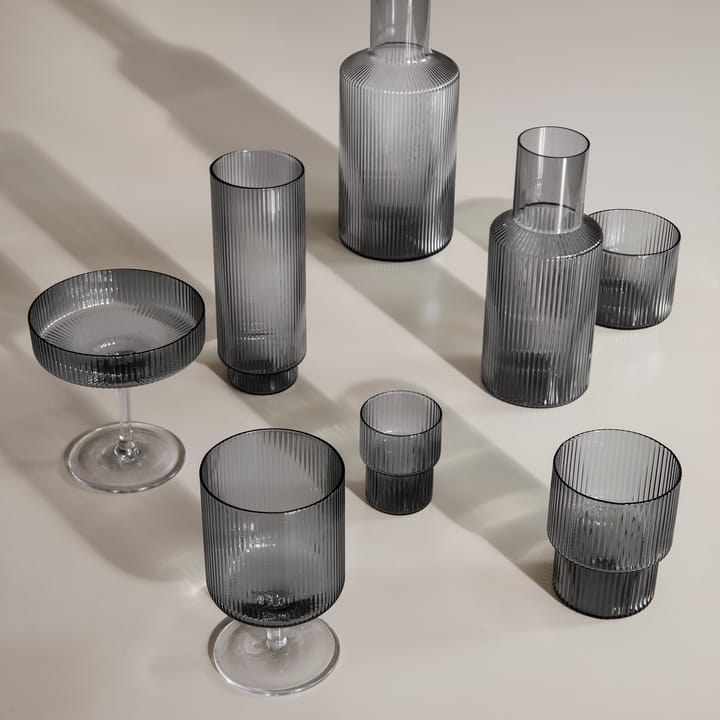 Ripple Champagnerglas 2er Pack, Smoked grey ferm LIVING