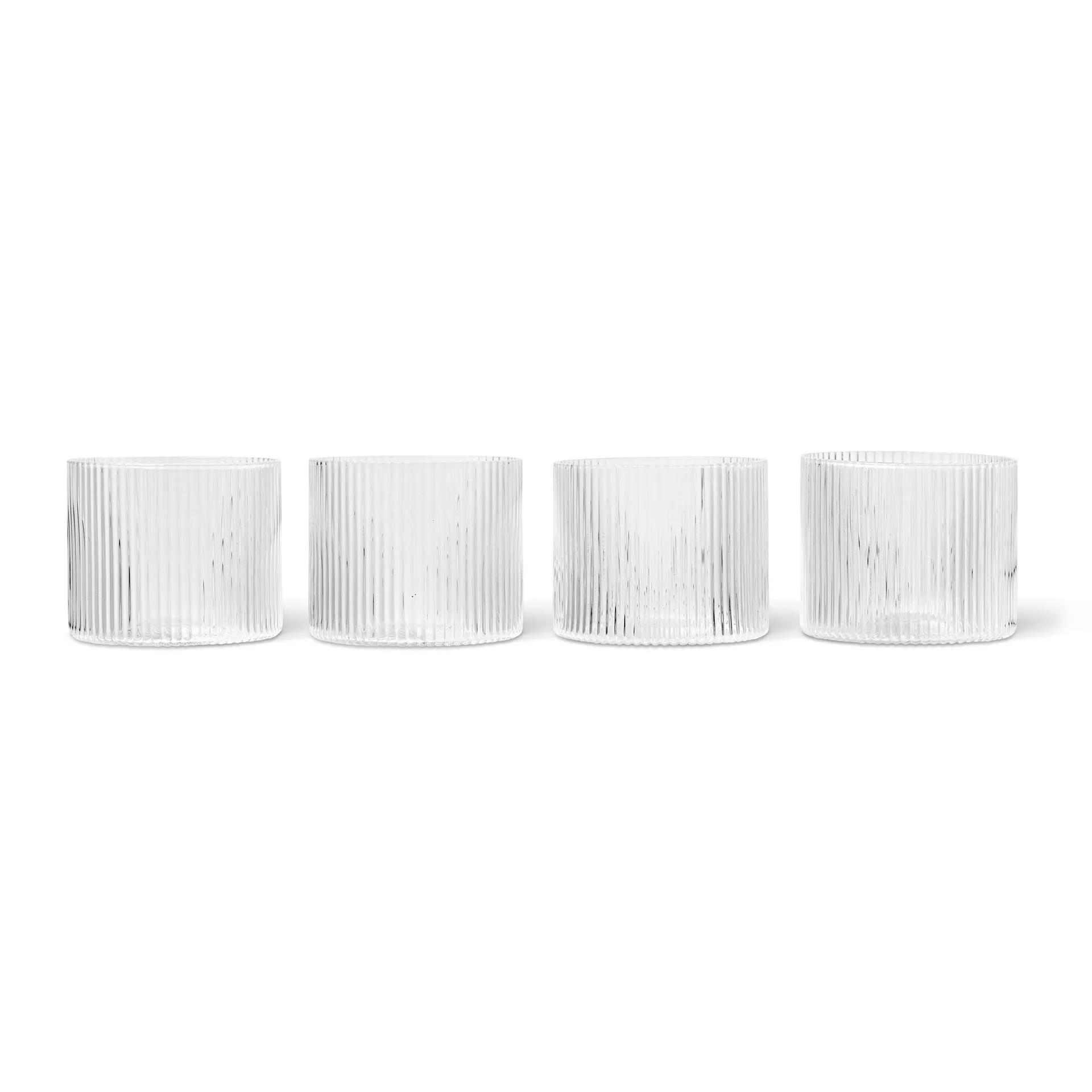 Ripple Glas niedrig 4er Pack, Clear Ferm Living