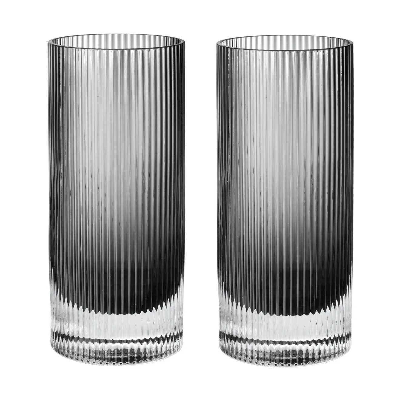 Ripple Highball-Gläser 48 cl 2-teilig, Smoked grey Ferm Living