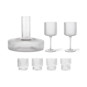 Ripple Karaffe und Glas 17 Teile - Klar - undefined - Ferm Living