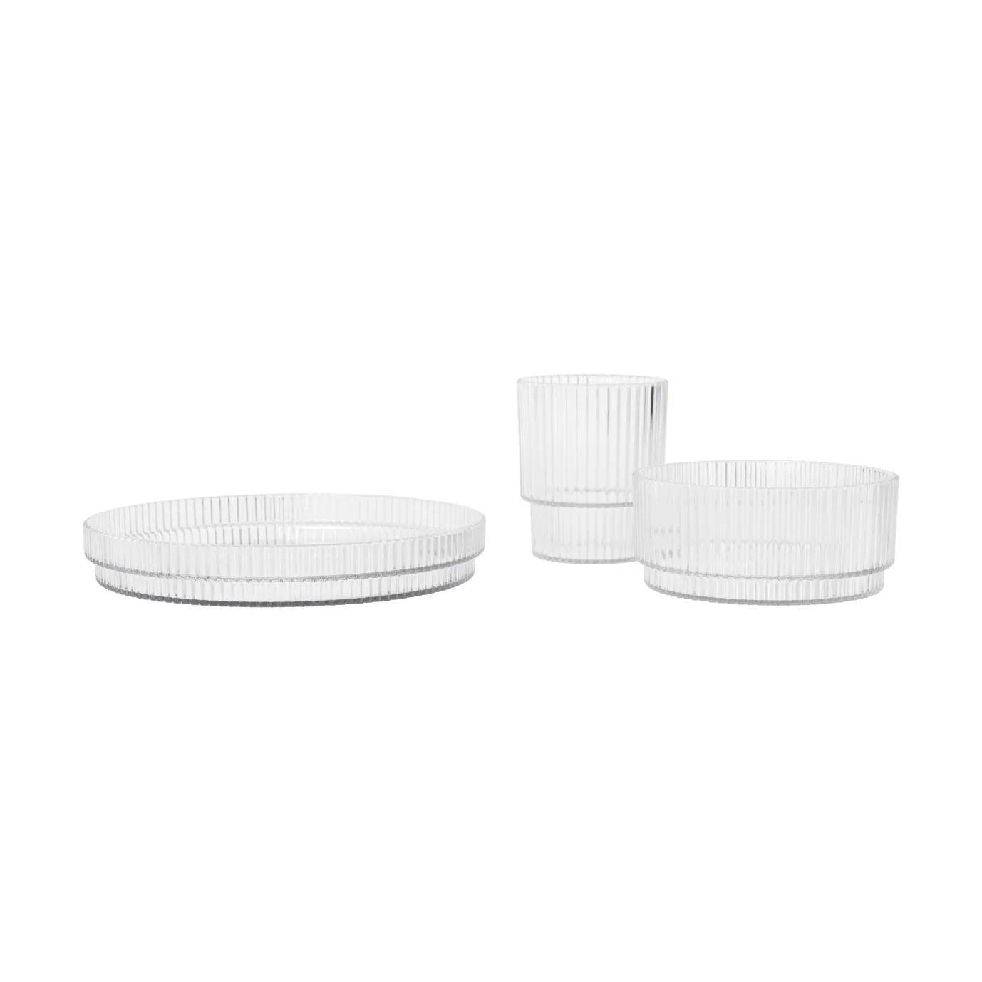 Ripple kids Kindergeschirr, Clear, 3-teilig Ferm Living