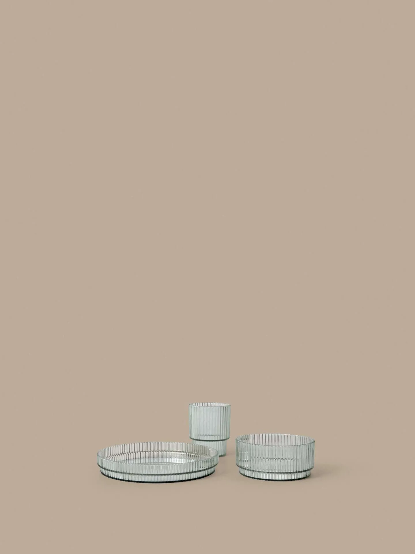 Ripple kids Kindergeschirr, Tea green, 3-teilig Ferm Living