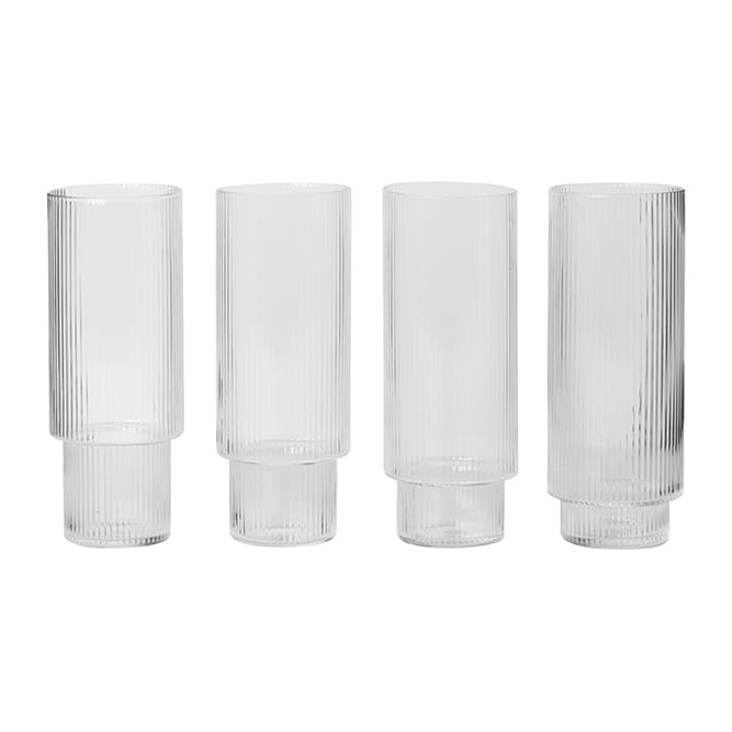 Ripple Longdrink-Glas 4er Pack, Klar ferm LIVING