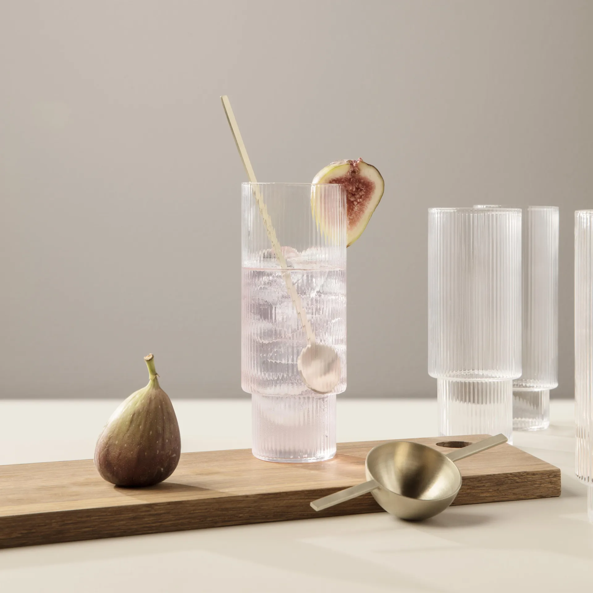 Ripple Longdrink-Glas 4er Pack, Klar Ferm Living