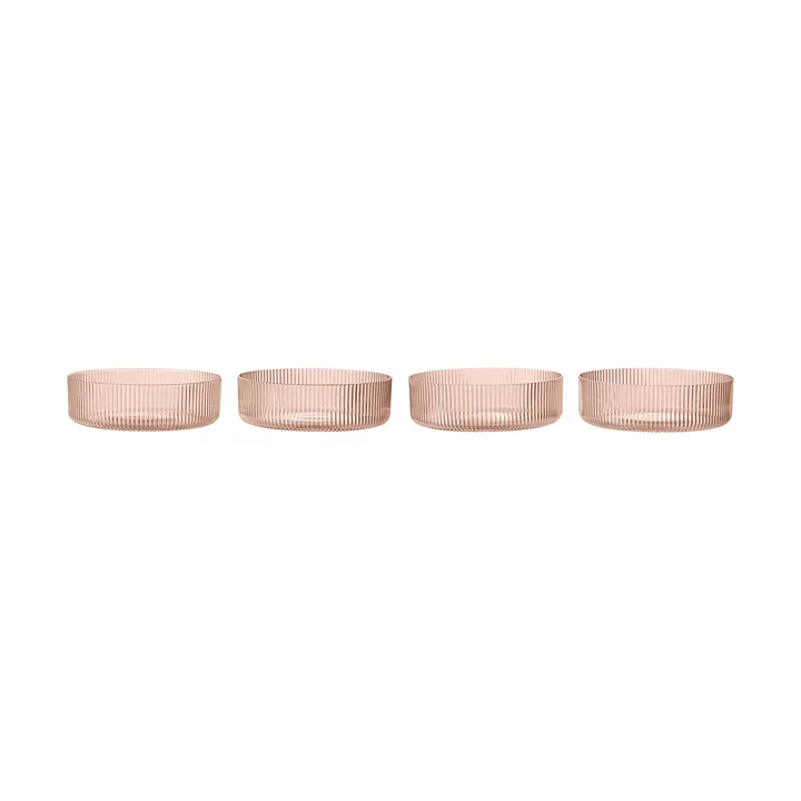 Ripple Müslischüssel 4er-Pack - Blush - Ferm Living