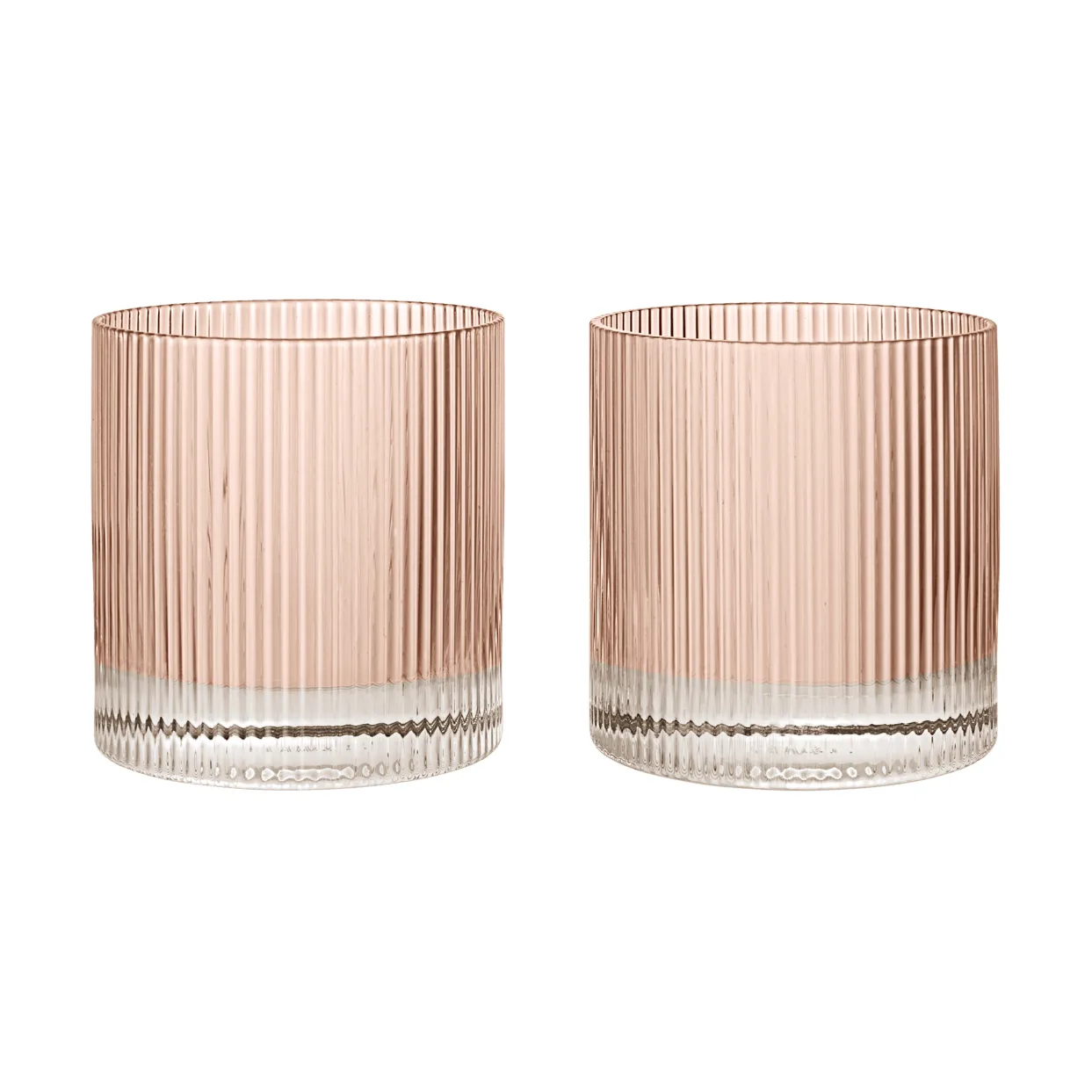 Ripple Tumbler Glas 25 cl 2er-Pack, Blush Ferm Living