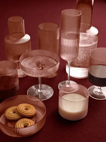 Ripple Tumbler Glas 25 cl 2er-Pack - Blush - Ferm Living