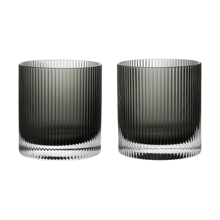 Ripple Tumbler Glas 25 cl 2er-Pack - Smoked Grey - Ferm Living