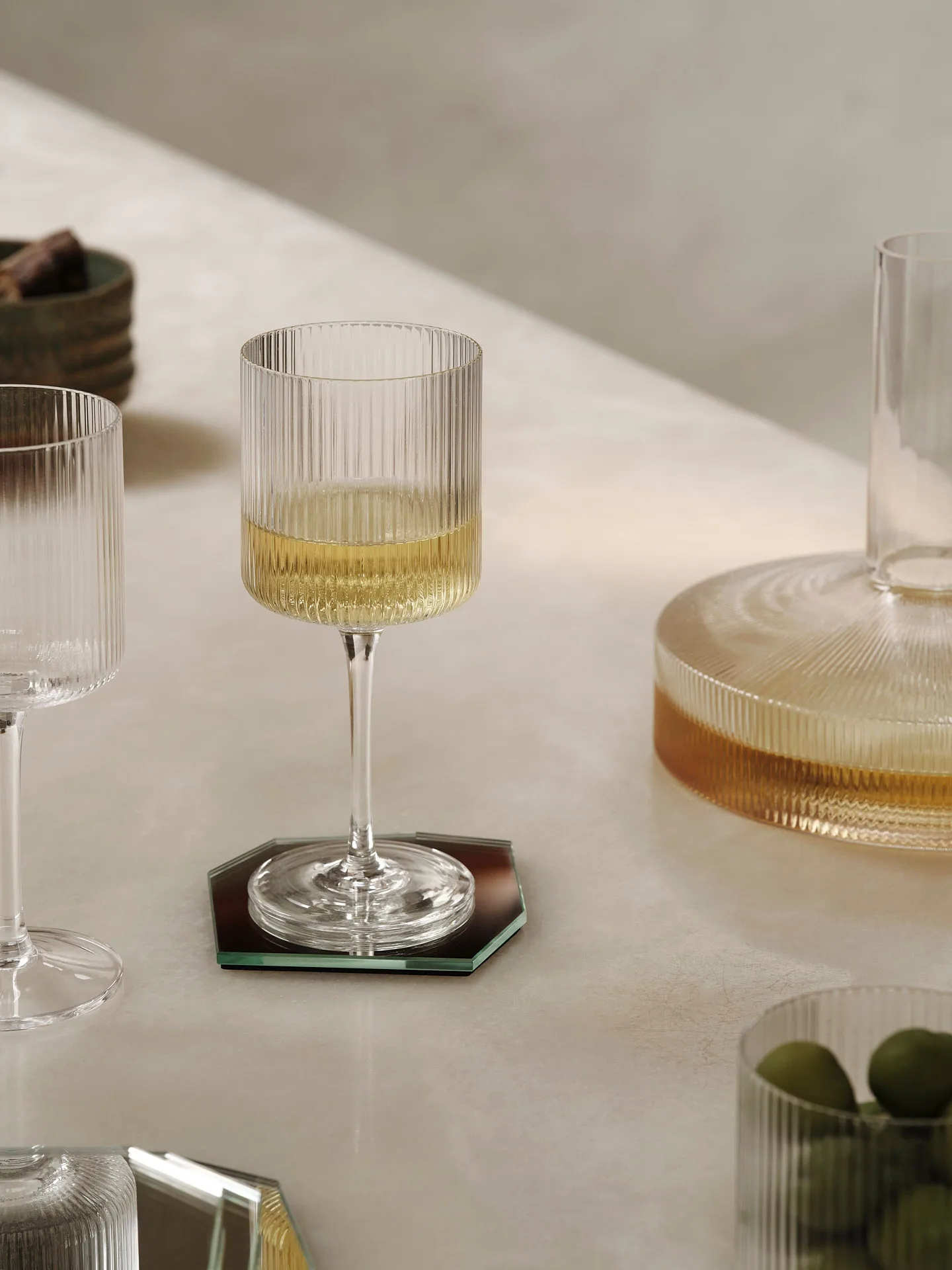 Shard Glasuntersetzer 4er Pack, Mirror Ferm Living