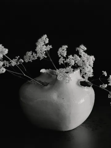 Tereo Vase - Off white speckle, 18 cm - Ferm Living