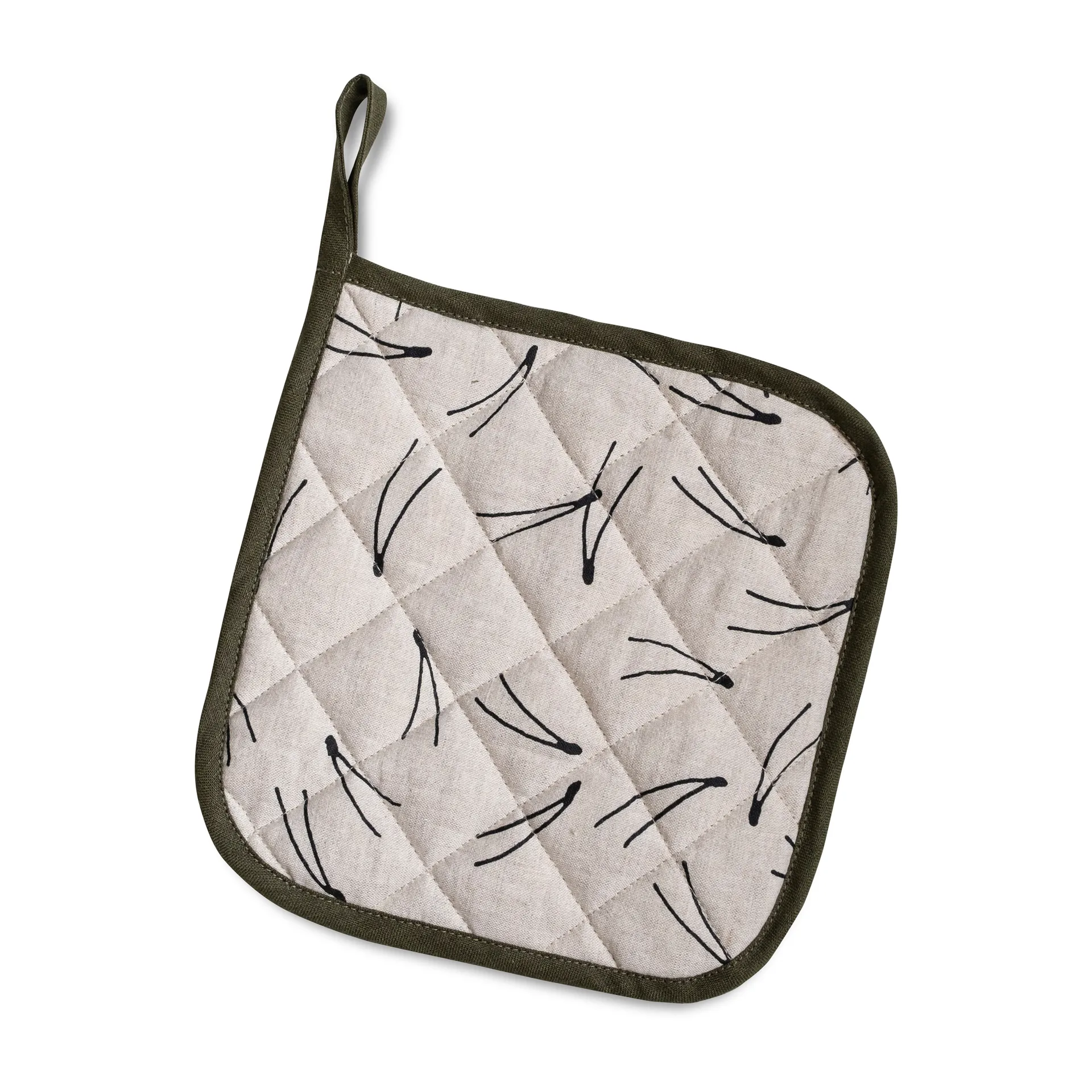 Barr gesteppter Topflappen 21 x 21cm, Natur-schwarz Fine Little Day