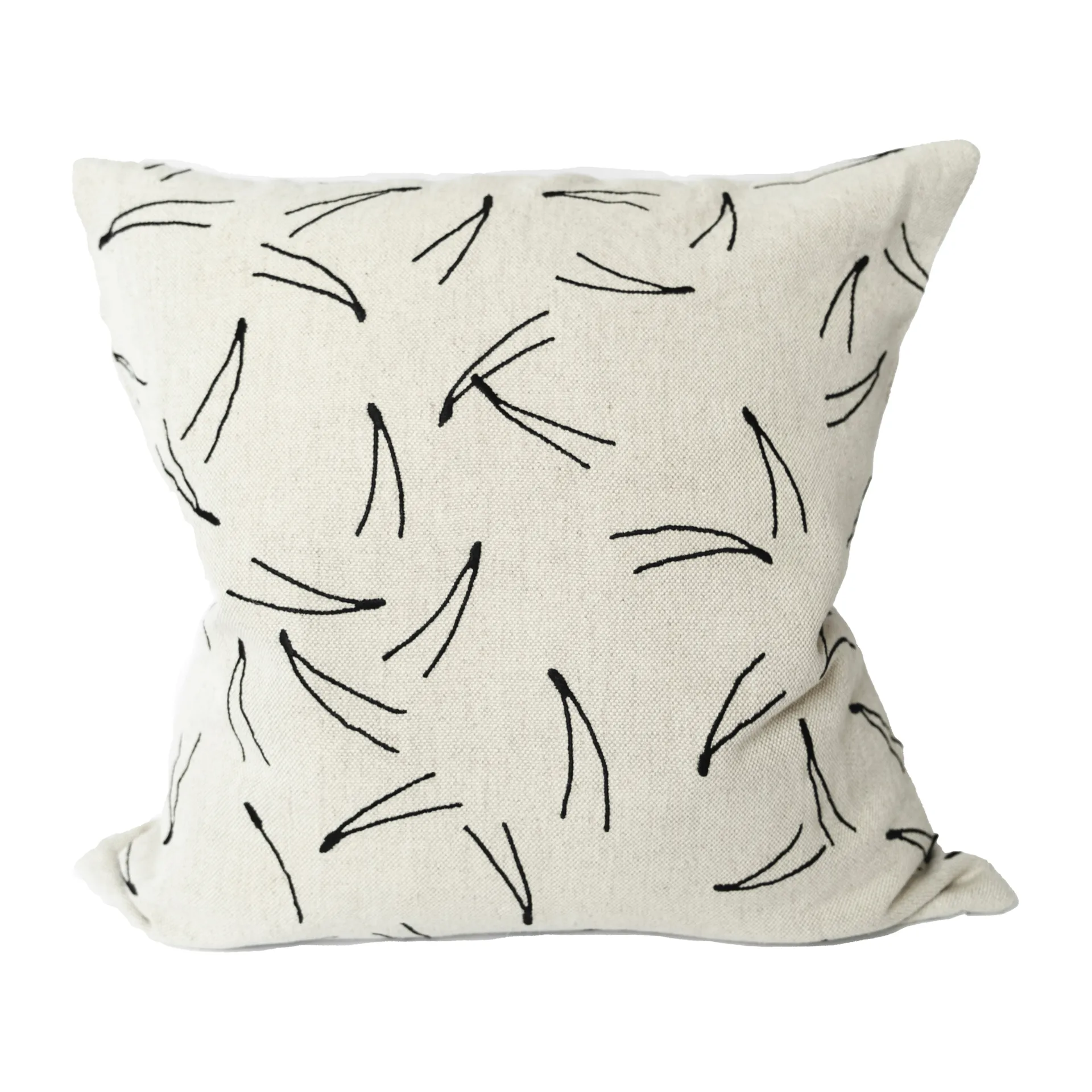 Barr Kissenbezug gestickt 48 x 48cm, Natur-Schwarz Fine Little Day