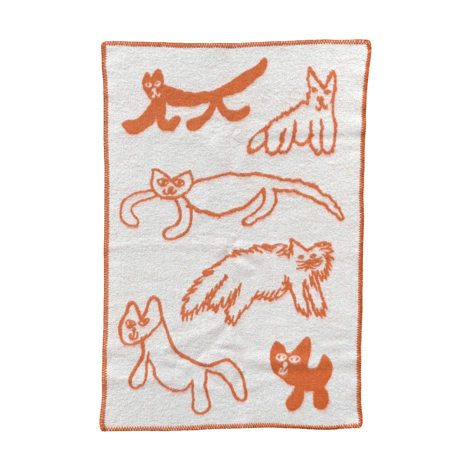 Cats Wolldecke, Orange, 65x95 cm Fine Little Day