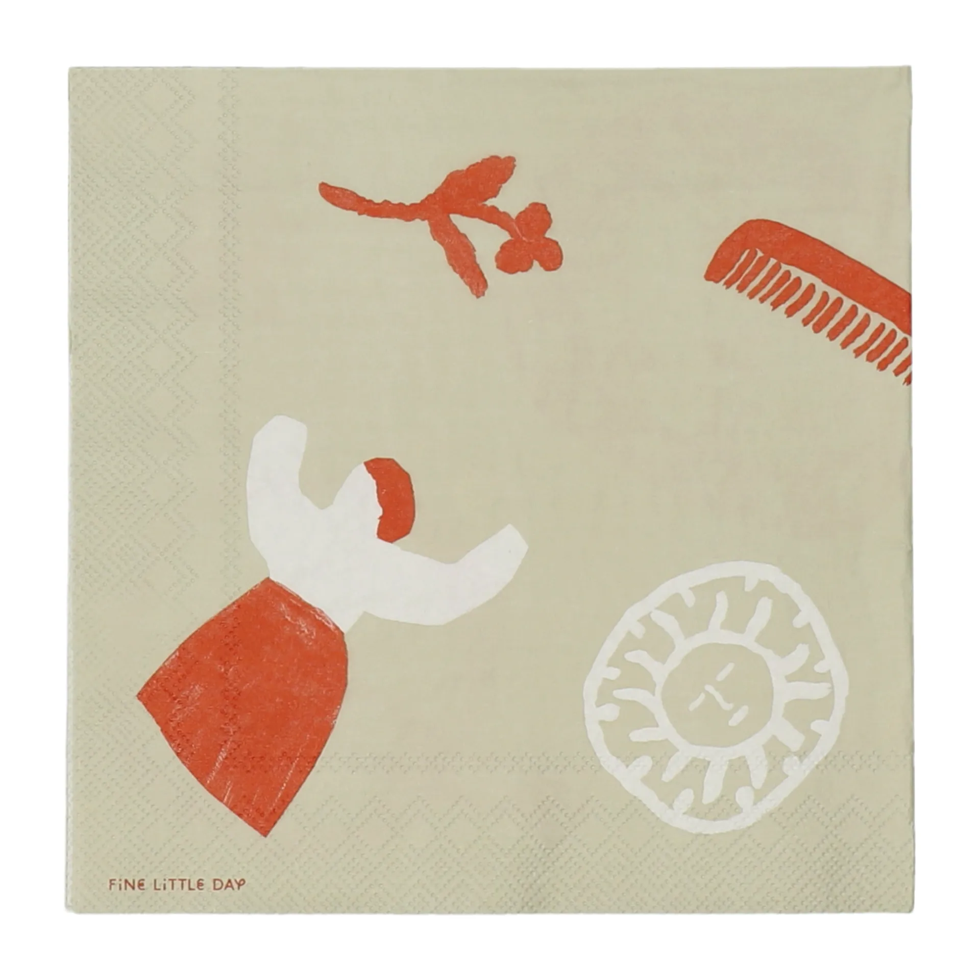 Figures Serviette 20er Pack, Beige-red Fine Little Day
