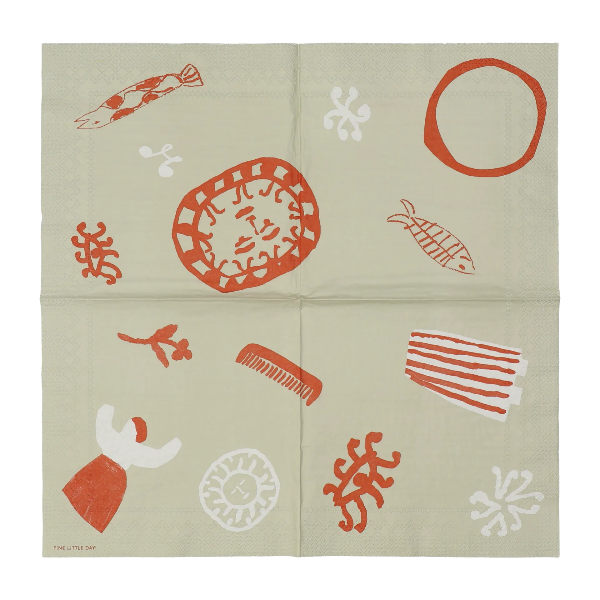 Figures Serviette 20er Pack, Beige-red Fine Little Day