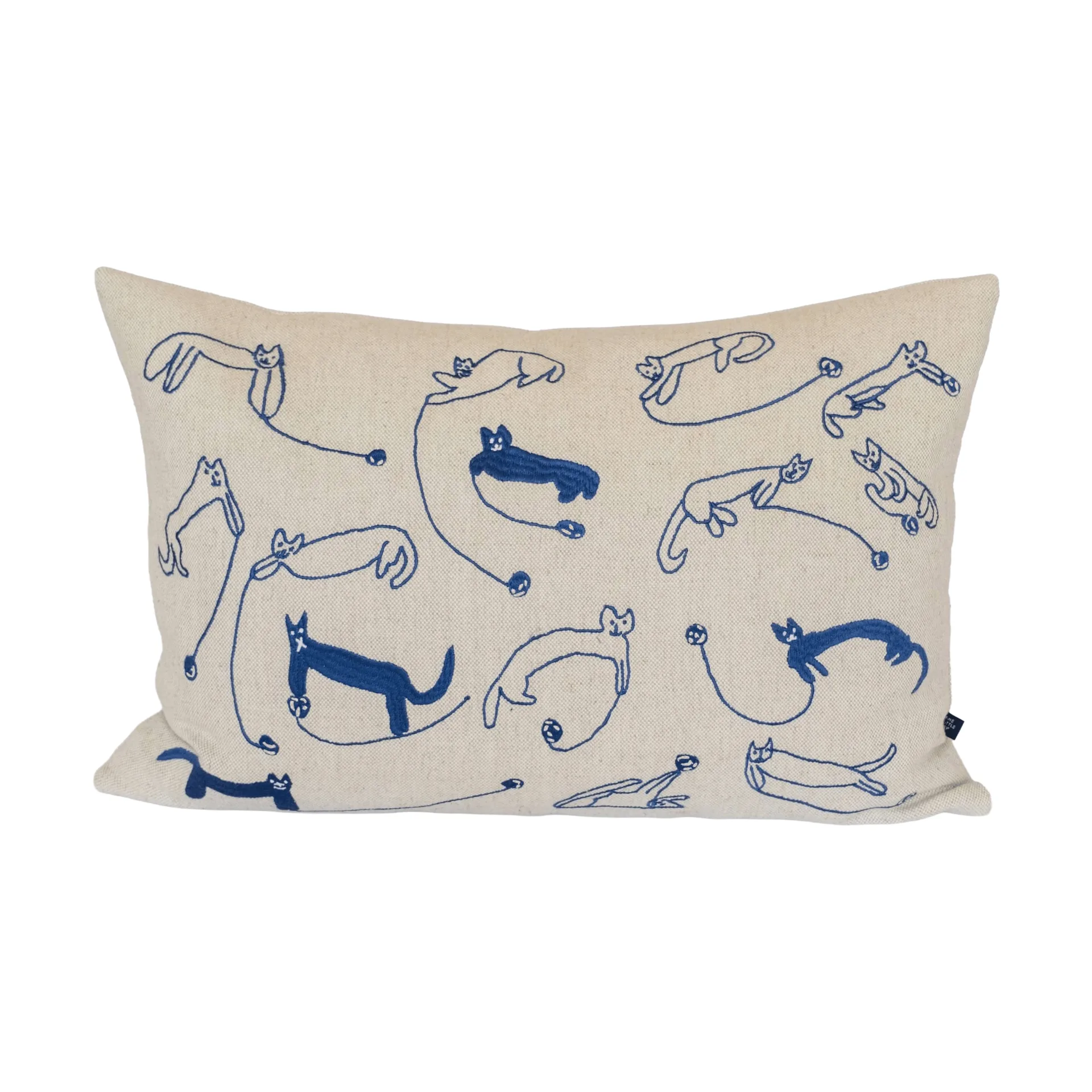 Garnkatter Kissenbezug, Natur-Blau, 35x58 cm Fine Little Day