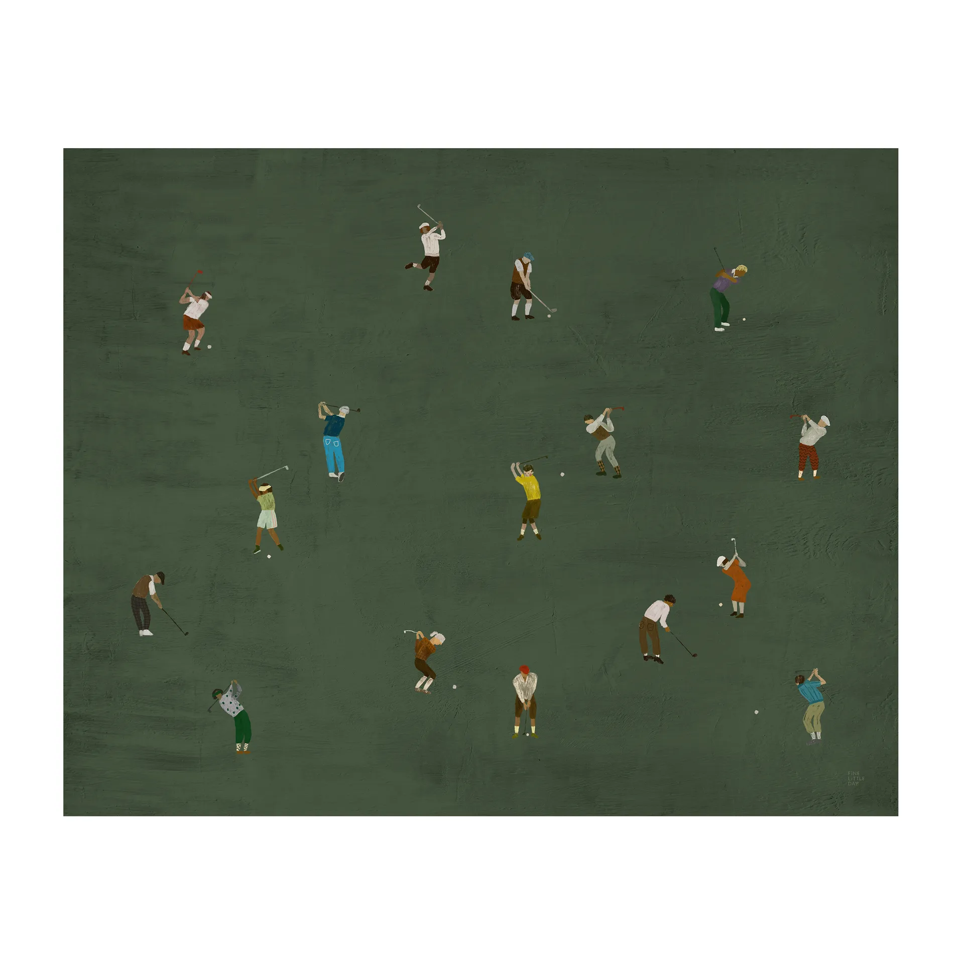 Golfers Poster, 40 x 50cm Fine Little Day