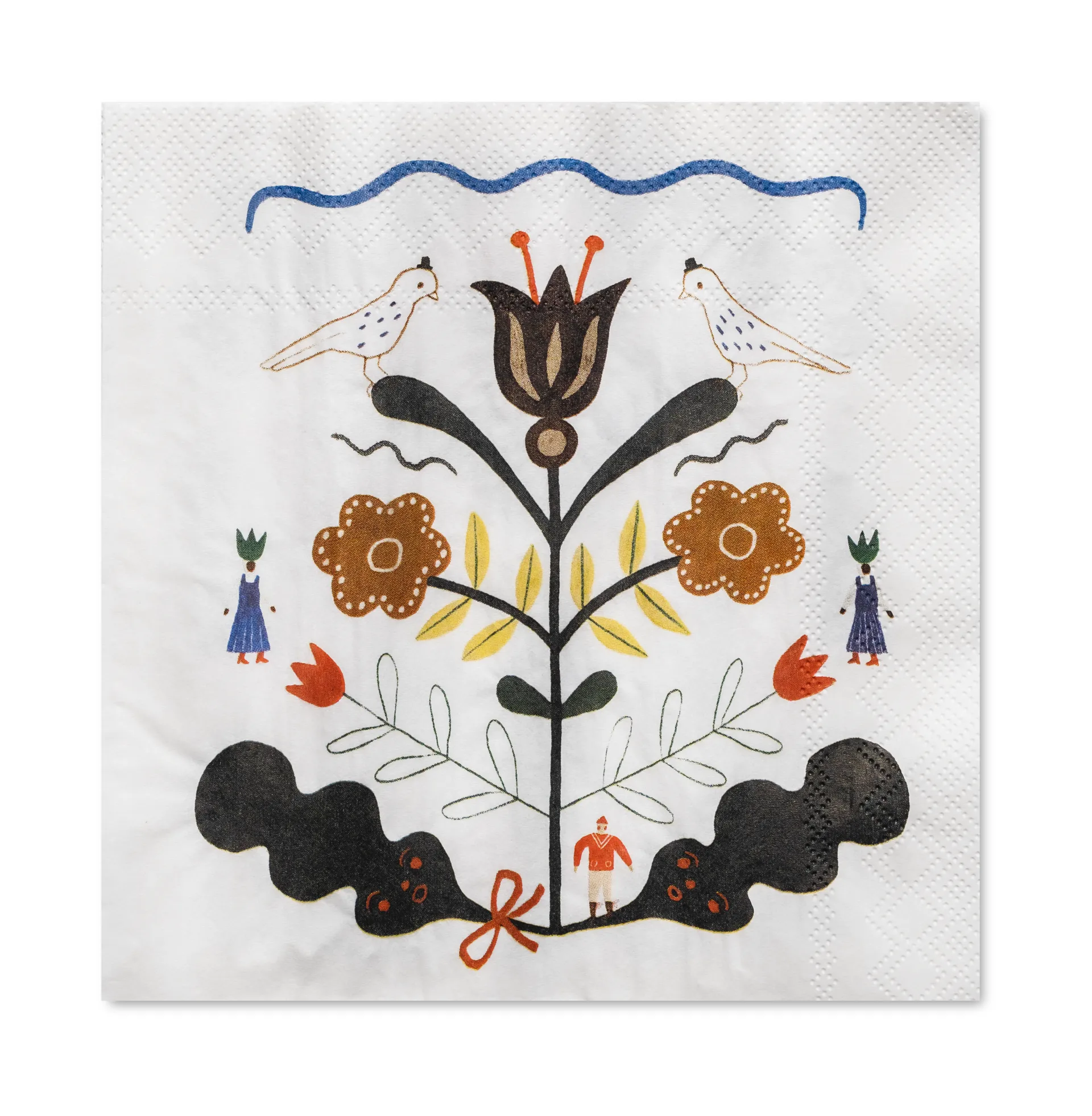 Kurbits Serviette 33x33cm 25er Pack, Weiß-multi Fine Little Day