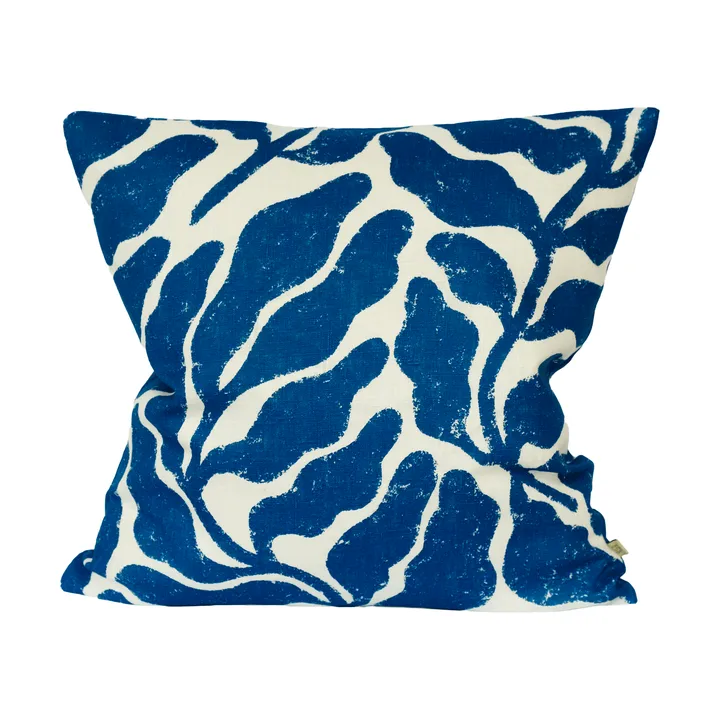 Leaves Kissenbezug 48x48 cm - Weiß-Blau - Fine Little Day