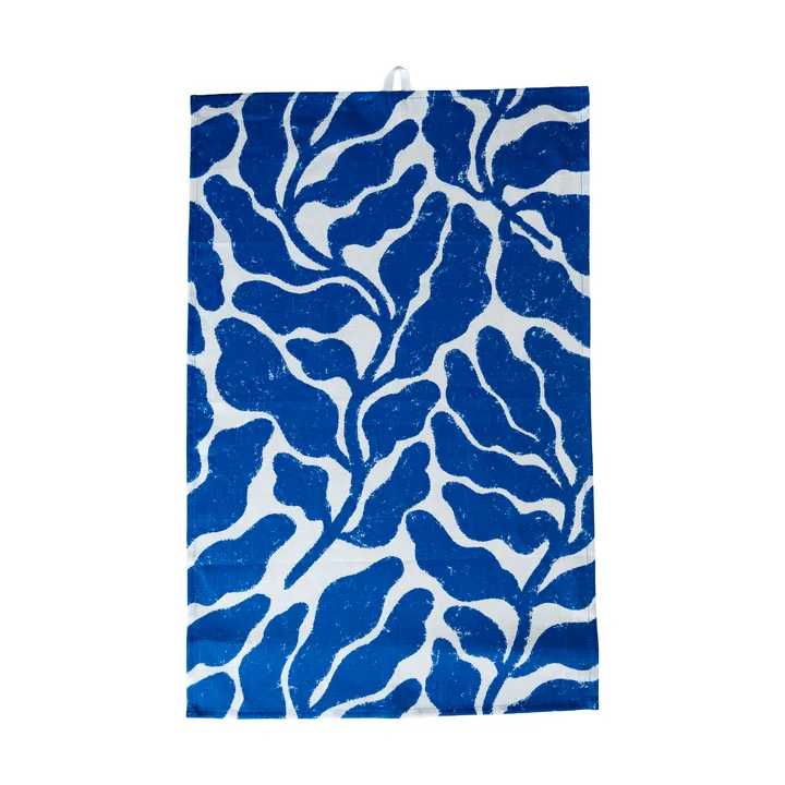 Leaves Küchentuch - Weiß-Blau, 47x70 cm - Fine Little Day