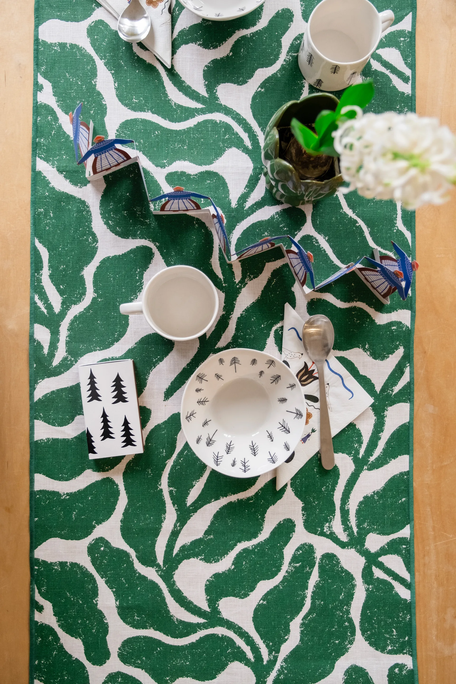 Leaves Läufer 45x180 cm, Green Fine Little Day