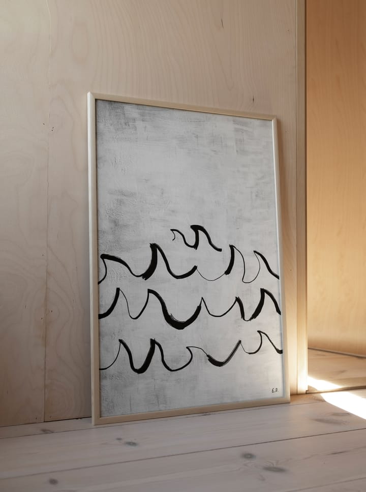 Wave Poster 50 x 70cm, Schwarz-weiß Fine Little Day