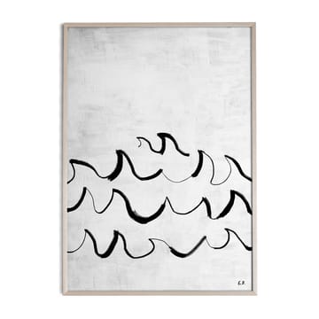 Wave Poster 50 x 70cm - Schwarz-weiß - Fine Little Day