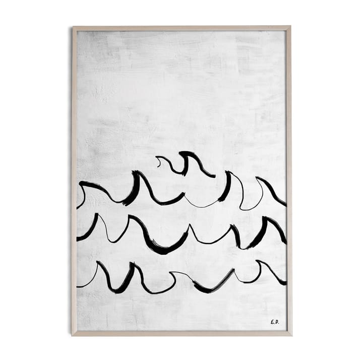 Wave Poster 50 x 70cm, Schwarz-weiß Fine Little Day