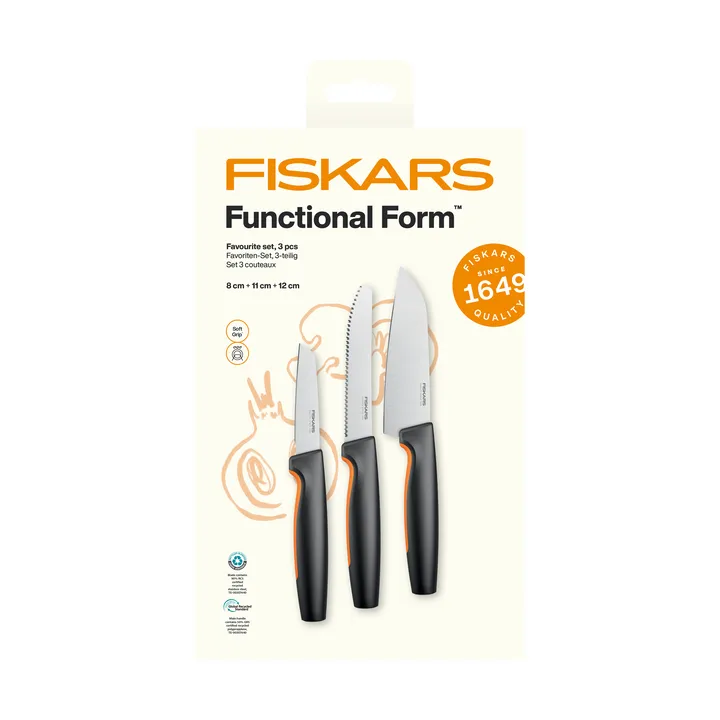 Functional Form Lieblingsmesserset - Edelstahl, 3-teilig - Fiskars