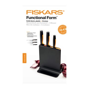 Functional Form Messerblock aus Plastik mit 3 Messern - 4 Teile - Fiskars