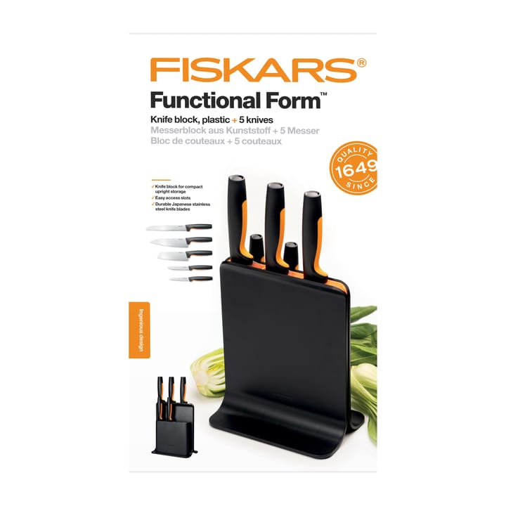 Functional Form Messerblock aus Plastik mit 5 Messern, 6 Teile Fiskars