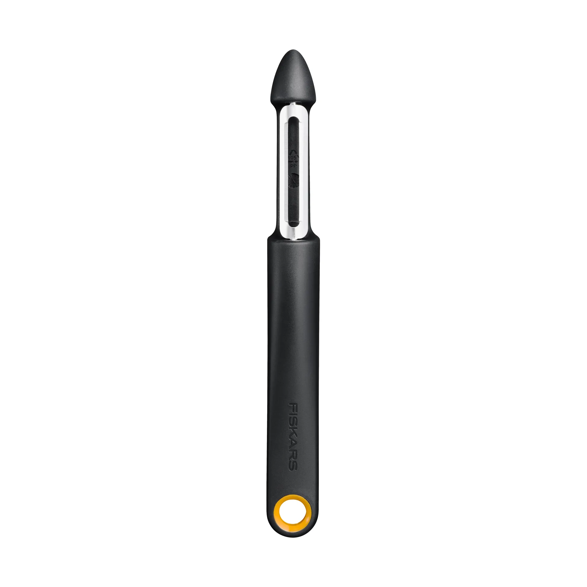 Functional Form Sparschäler, Schwarz, bewegliche Klinge Fiskars