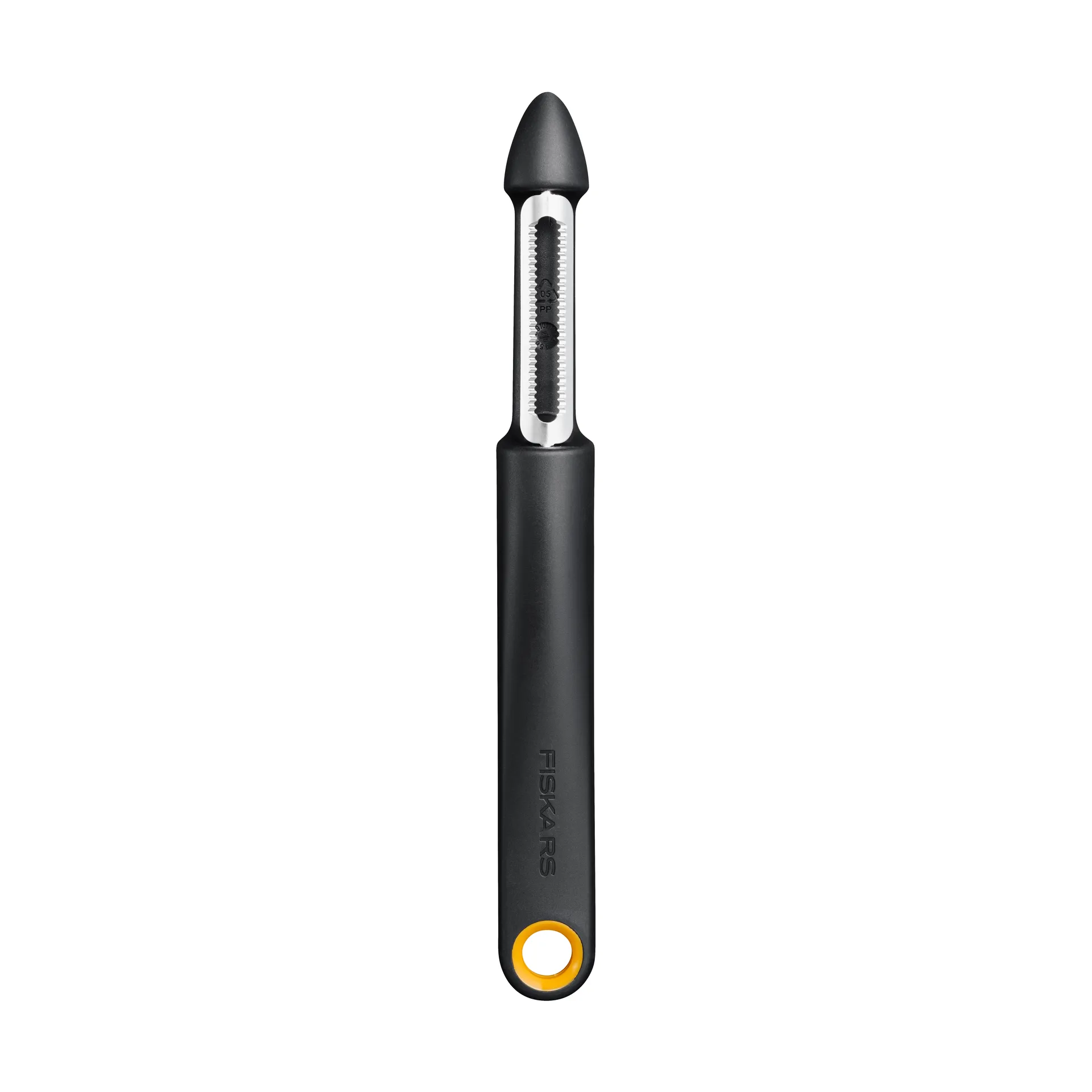 Functional Form Sparschäler, Schwarz, Obstschäler, bewegliche Klinge Fiskars