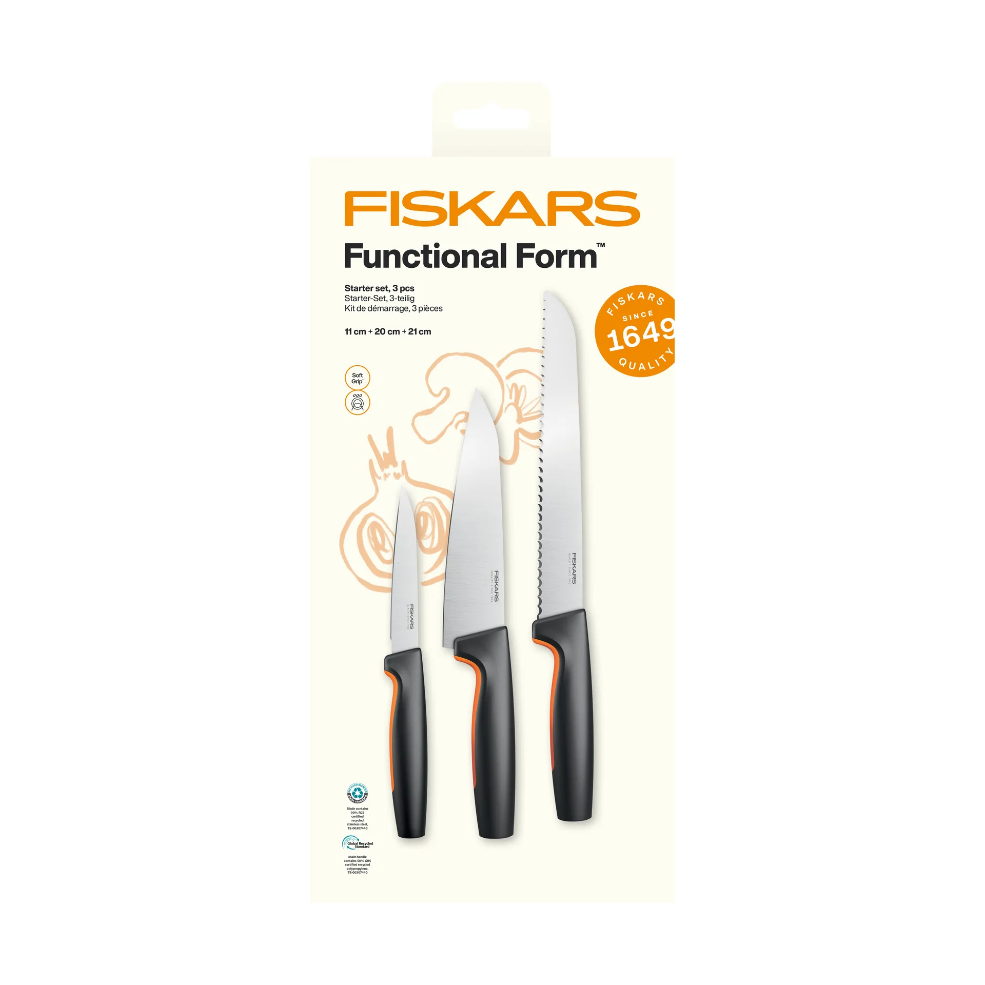 Functional Form Starterset, Edelstahl, 3-teilig Fiskars