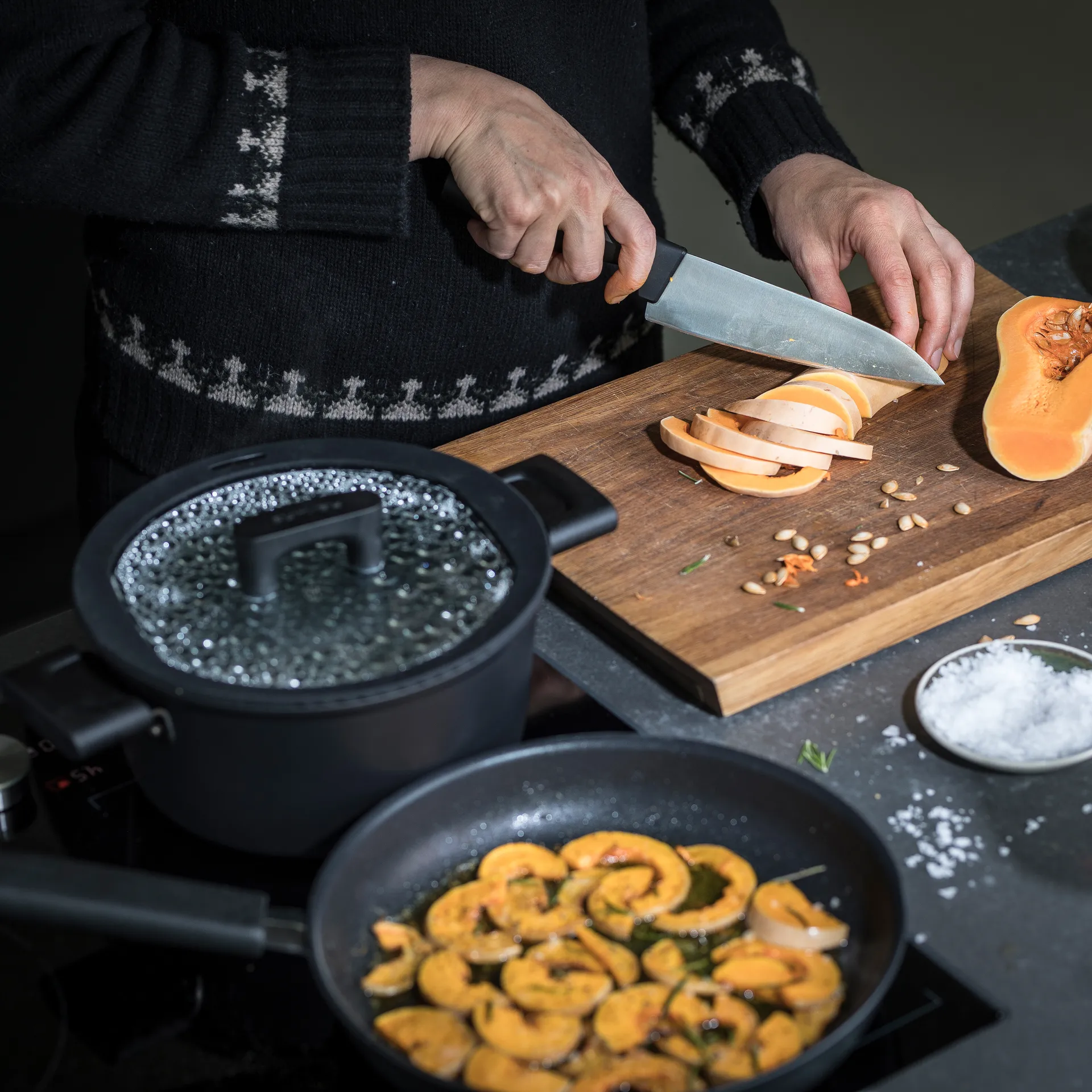 Hard Edge Messerset Küchenmesser und Gemüsemesser, 2-teilig Fiskars