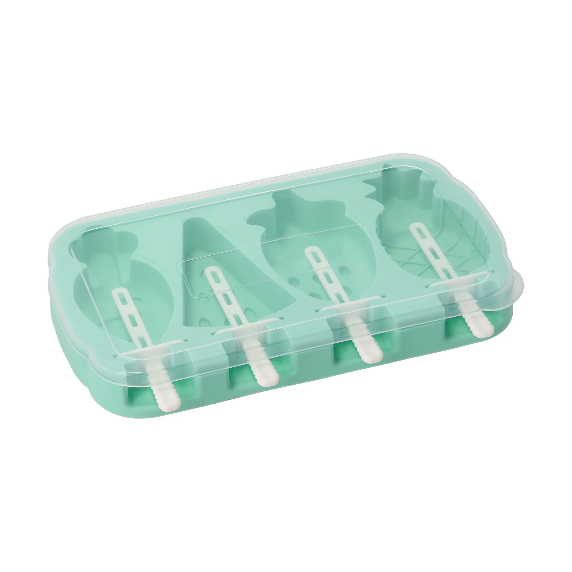 Funktion Eis-am-Stiel-Form, Blau-Türkis, Silikon, 4 Stk. Funktion