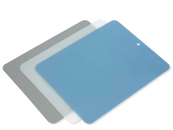 Funktion Schneidebrett Kunststoff 37x29 cm 3er-Pack, Grau-blau-transparent Funktion
