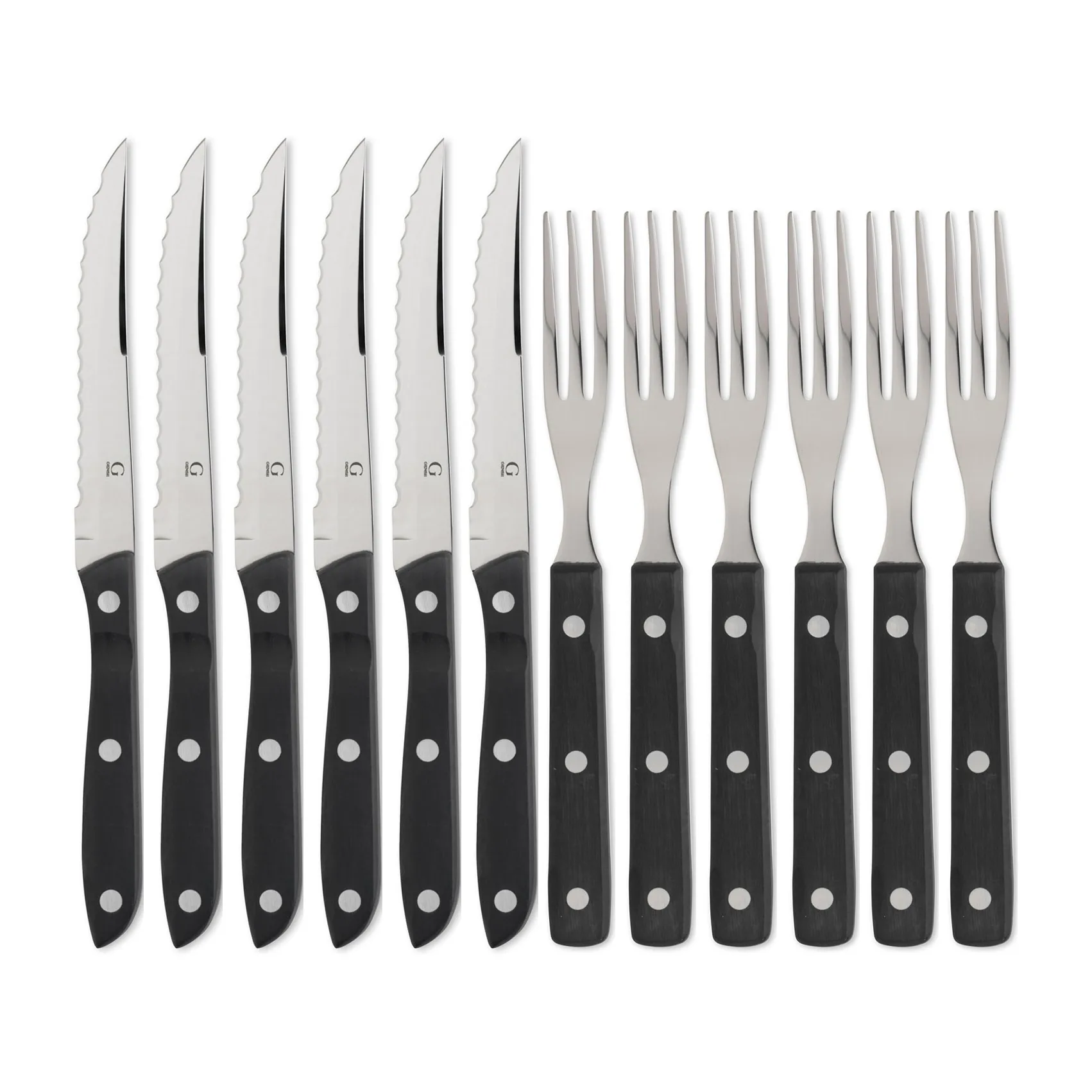Old Farmer black Grillbesteck 12 Teile, 12 Teile Gense