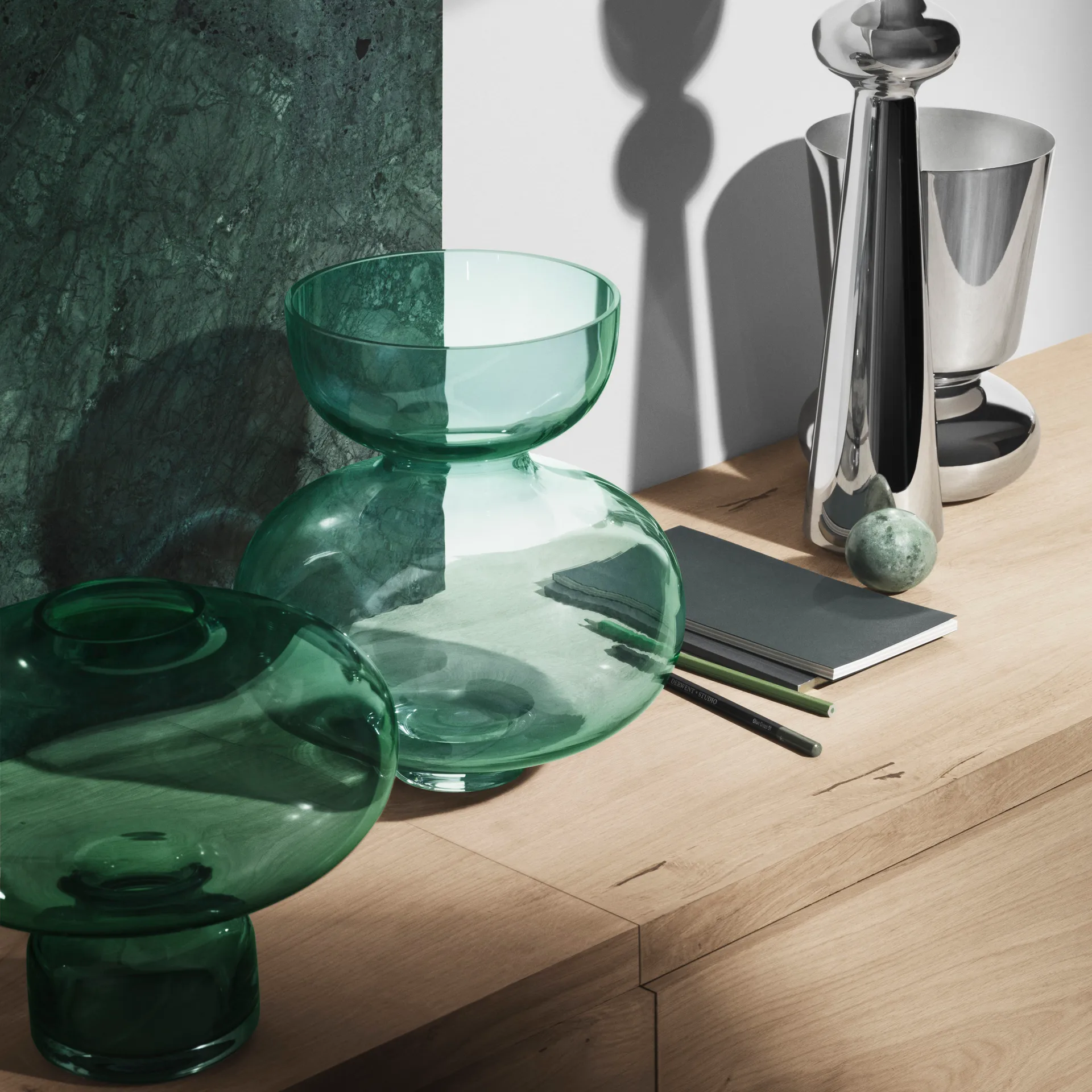 Alfredo Vase hellgrün, 25cm Georg Jensen