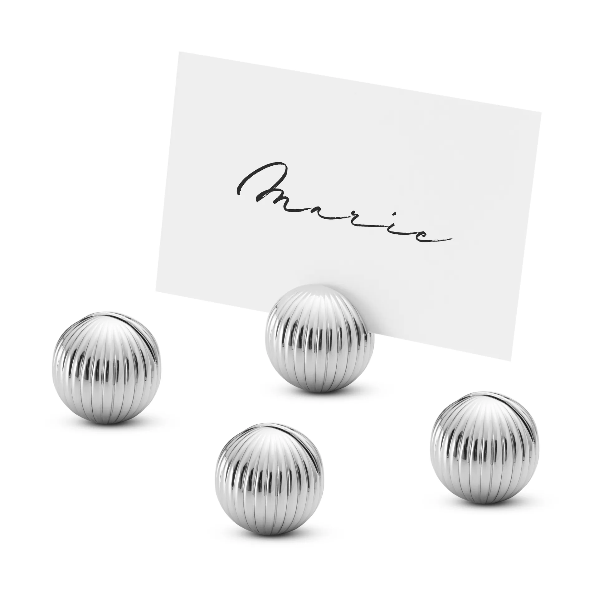 Bernadotte Halter für Tischkarten 4er Pack, Verchromt Georg Jensen