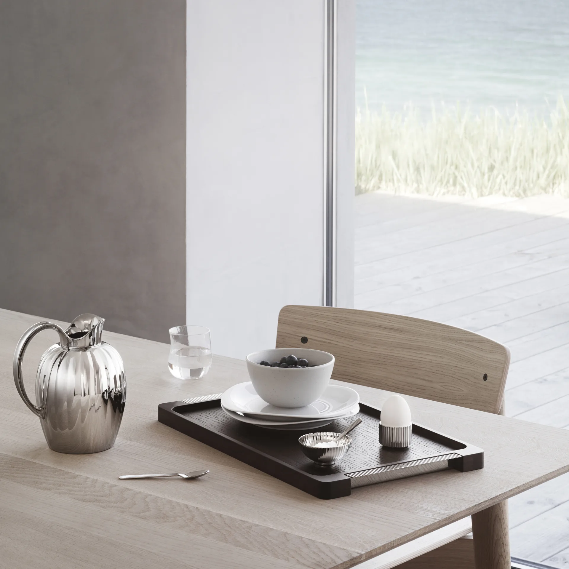 Bernadotte Karaffe 1,6 L, Edelstahl Georg Jensen