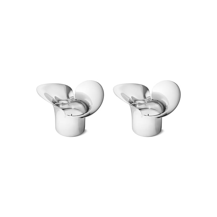 Bloom Botanica Windlicht 2er Pack, Edelstahl Georg Jensen