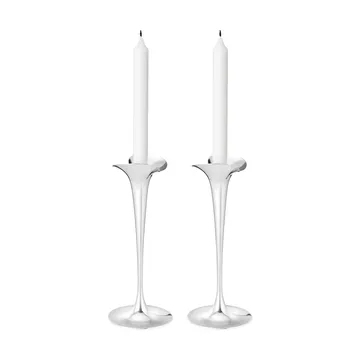 Bloom Kerzenhalter für Stabkerzen - Edelstahl, groß, 2er-Pack - Georg Jensen