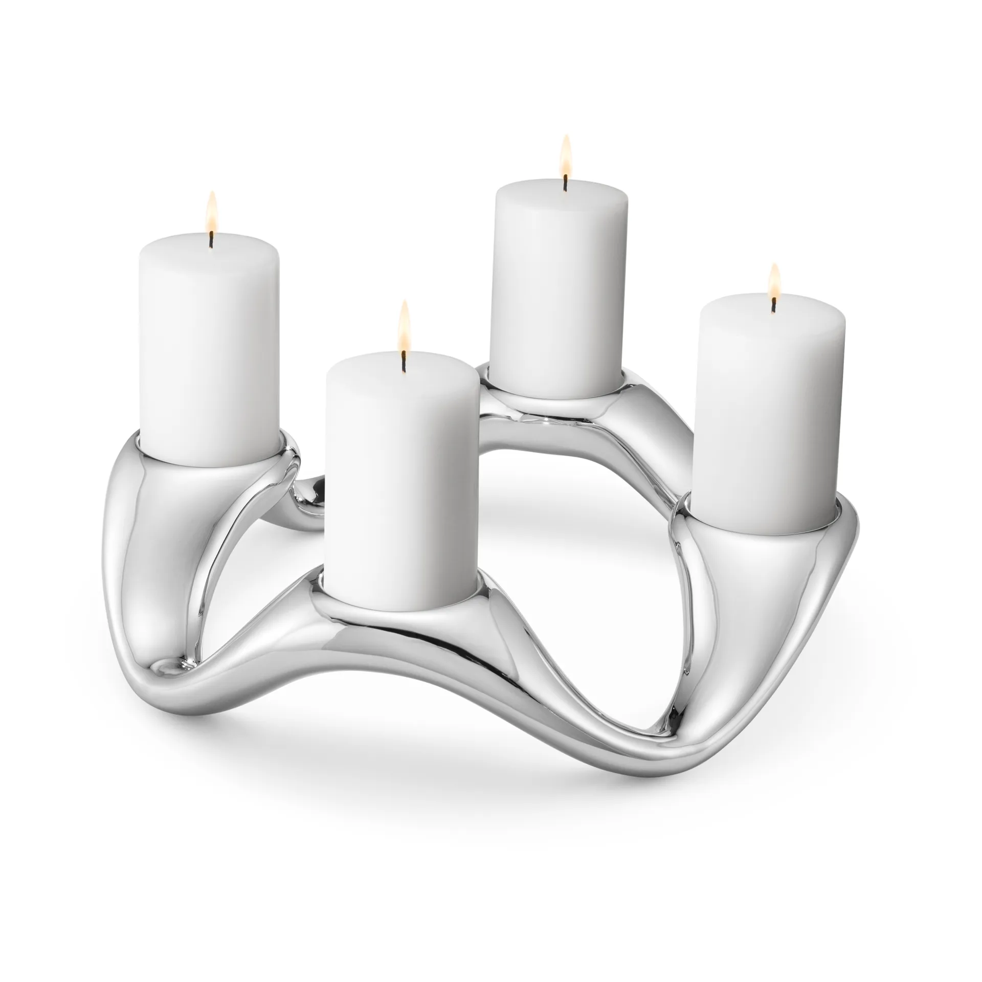 Cobra Kerzenhalter Ø33cm, Edelstahl Georg Jensen