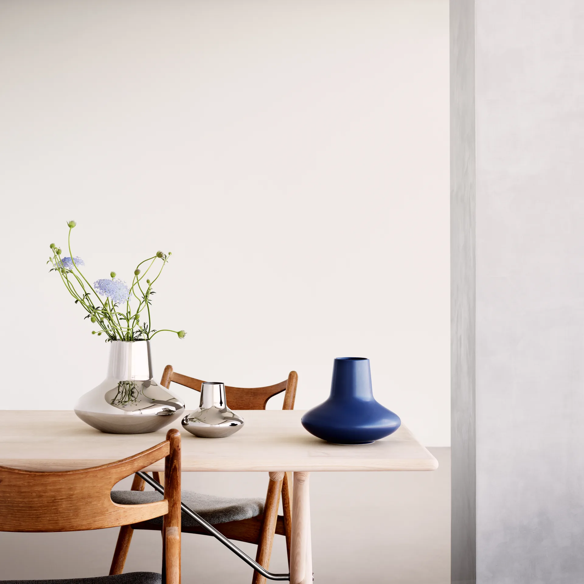 Henning Koppel Vase Edelstahl, Groß, 22,2cm Georg Jensen