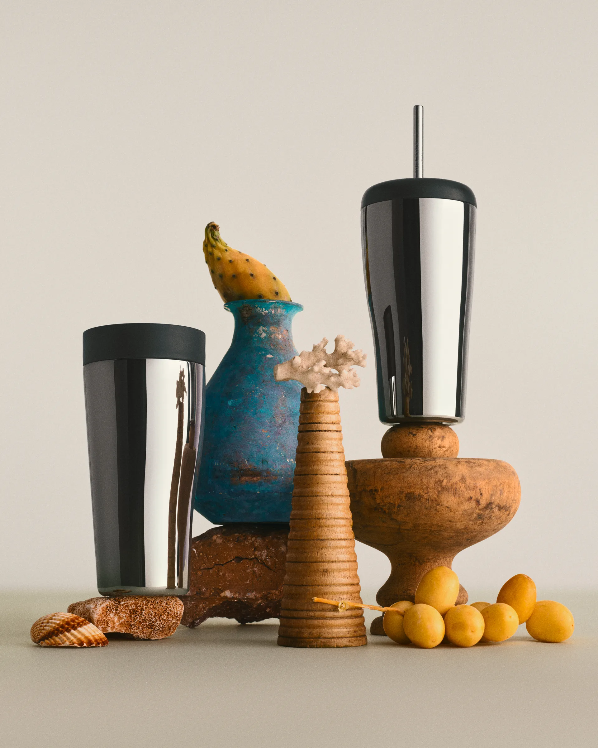 Sky Thermobecher mit Strohhalm 40 cl, Edelstahl Georg Jensen