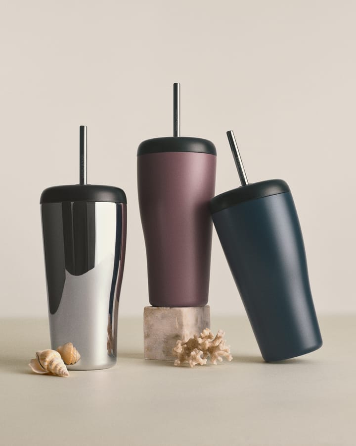 Sky Thermobecher mit Strohhalm 40 cl, Rosa Georg Jensen