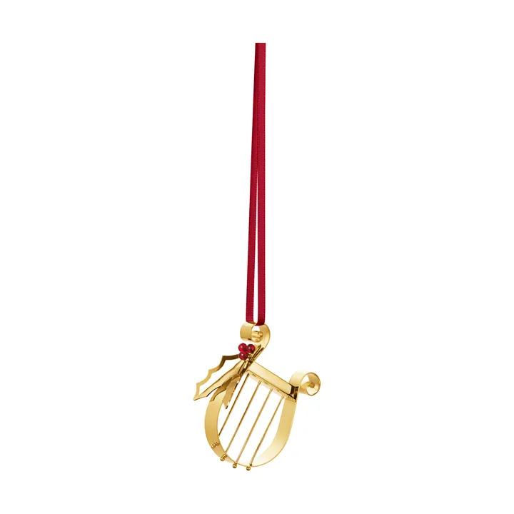 Weihnachtsornament 2026 - Harfe, Gold - Georg Jensen